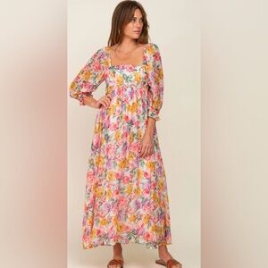 Storia Henly balloon sleeve maxi dress